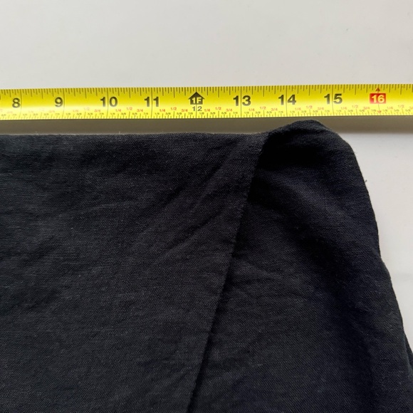 Abercrombie & Fitch Scarlett Linen Blend Wrap Mini Skort Skirt Black Medium - Picture 10 of 12